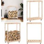 Porte - bûches avec roulettes 76, 5x40x108 cm bois massif de pin - porte - bûches - stockage bois - rangement ... Porte - bûches avec roulettes 76, 5x40x108 cm bois massif de pin - porte - bûches - stockage bois - rangement ...