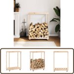 Porte - bches avec roulettes 76, 5x40x108 cm bois massif de pin - porte - bches - stockage bois - rangement ...