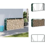 Porte - b�ches vert 180x45x100 cm acier galvanis� - porte - b�ches - rangement b�ches - abri b�ches - ...