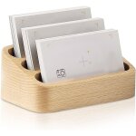 Porte - cartes de visite 3 �tages en bois, pour bureau, salon, support brochure