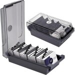 Porte - cartes de visite bo�te de rangement, bo�te de rangement pour cartes de visite avec 4 s�parateurs ...