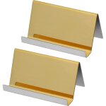 Porte carte de visite m�tallique en acier inoxydable (lot de 2) - jusqu'� 30 cartes - pr�sentoir carte ...