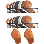 Porte casquette mural en m�tal ? lot de 2 supports muraux pour 20 casquettes ? rangement casquettes mur, ...