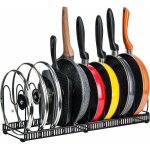 Porte - casseroles support en acier inoxydable rangement cuisine avec 10 compartiments réglables parfaite ... Porte - casseroles support en acier inoxydable rangement cuisine avec 10 compartiments réglables parfaite ...