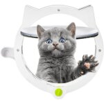 Porte pour chat, porte � chati�re magn�tique 4 modes de verrouillage porte pour chat, adorable forme ...
