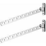 Porte cintre mural, lot de 2 etendoir mural rabattable en acier inoxydable sechoir linge mural rabattable ...