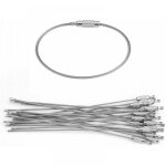 Porte - cls en fil, anneau porte cl cbles en acier inoxydable, cbles de boucle anneaux avec joints ...