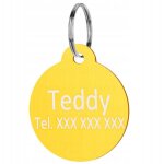 Porte - clés pendentif gravé pour chien et chat avec étiquette d'adresse en or Porte - clés pendentif gravé pour chien et chat avec étiquette d'adresse en or