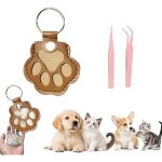Porte - cl�s souvenir en poils de chien, porte - cl�s en cuir en forme de patte d'animal mignon, pour ...