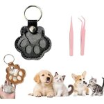 Porte - cl�s souvenir en poils de chien, porte - cl�s en cuir en forme de patte d'animal mignon, pour ...