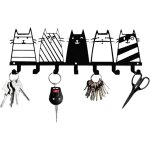 Porte clef mural, accroche clef mural, porte - cl�s mural multifonctionnel noir, porte cl�s mural en ...