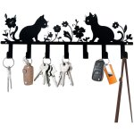 Porte clef mural accroche - clef mural noir, support avec 7 crochets, d�coratif pour hall, entr�e, salon, ...