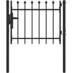Porte de clture gris 100 x 75 cm acier revtu de poudre vidaxl