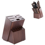 Porte - couteaux en bois massif, support de rangement pour couteaux de cuisine, 14 emplacements pour ...