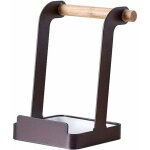 Porte couvercle de casseroles support de couvercle pot et de cuill�re en m�tal et en bois etag�re � spatule ...