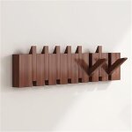 Porte - crochet mural en bois robuste, porte - manteaux style piano � crochets rabattables, 8 crochets ...