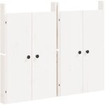 Portes de cuisine d'extrieur 2 pcs blanc bois de pin massif