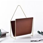Porte - documents m�tal et cuir style europ�en ? rangement portable pour journaux / magazines