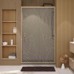 Aurlane - porte de douche 120 coulissante hinata - style japandi courbes douces - cadre effet bois - ...