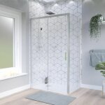 Cuisibane - porte de douche d'angle avec paroi coulissante nerina access - 120x90 cm