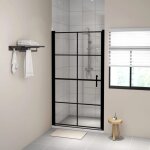 Porte de douche, cabine de douche, paroi de douche verre tremp� 100x178 cm noir kwo6848 design in