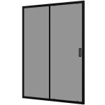 Porte de douche coulissante pour niche 140 cm profils aluminium noir mat verre fum� 6mm ajustable 137 ...