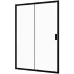 Parama - porte de douche coulissante pour niche 140 cm profils aluminium noir mat verre transparent 6mm ...