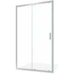Porte de douche coulissante pour niche de douche 150 cm profils aluminium chrom 6 mm verre transparent ...