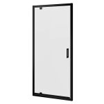 Porte de douche pour niche 70 cm ouverture à charnière profils aluminium noir mat verre transparent 6mm ... Porte de douche pour niche 70 cm ouverture à charnière profils aluminium noir mat verre transparent 6mm ...