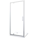 Porte de douche � ouverture battante roto - translante avec pivots asym�triques, cadre chrome r�versible ...