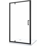 Porte de douche  ouverture battante roto - translante avec pivots asymtriques, cadre noir mat rversible ...