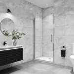 Porte de douche pivotante 5mm verre anticalcaire avec plusieurs mod�les, installation en niche