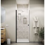 Porte de douche pivotante 70x195cm - verre trempe 8mm anticalcaire - alu noir - dark elementary Porte de douche pivotante 70x195cm - verre trempe 8mm anticalcaire - alu noir - dark elementary