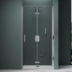 Porte de douche porte pivotante paroi de douche en niche verre esg 8mm transparent avec rev�tement nano ...