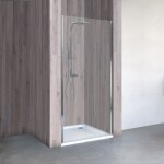 Porte de douche pivotante, verre 5 mm transparent, profil aspect chrom schulte 80 x 190 cm