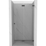 Porte de douche pliable mexen lunar - f droite 90 cm, transparent, gris m�tallis� bross� - 836 - 090 ...