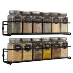 Porte epices cuisine mural, 2pcs support de rangement pour pices en acier inoxydable  2 niveaux tagre ...