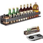 Porte epice mural �tag�re � �pices de cuisine 50cm support organisateur aluminium, noir