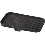 Porte - ponge en silicone noir 24 x 15 x 1, 7 cm, 1 bac de rangement pour vier, brosse  savon, convient ...