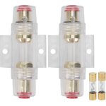 Porte - fusible agu pour audio de voiture, 2 pices, avec fusibles 60a 80a, pour fil de calibre 4 6 8 ...