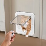 Porte intelligente pour animaux avec t�l�commande, chati�re silencieuse, hauteur 20 cm x largeur 18 cm, ...