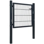 Porte de jardin?portail de jardin?portillon 2d (simple) gris anthracite 106x130 cm cfw75985