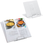 Porte - livres, en lot pratique de 2, r�glable en hauteur, en acier robuste, pour la cuisine, blanc - ...