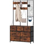 Porte manteau meuble d'entr�e 4 en 1, portemanteau, vestiaire avec 7 tiroirs en tissu et 14 crochets, ...