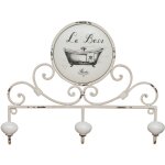 Porte - manteau mural 5 crochets  boutons cintre mural en fer forg et porcelaine porte - serviettes ...