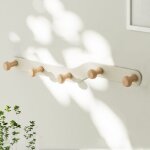 Sinbinta ? porte - manteau mural 5 crochets ? support en m�tal blanc ? capacit� de charge �lev�e ? installatio ...