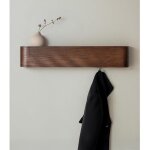 Porte - manteau mural bois design moderne avec crochets muraux cach�s panneau en placage de bois massif ...