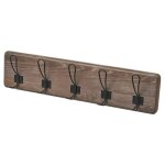 Porte - manteau mural bois de pin foncé, 5 crochets Porte - manteau mural bois de pin foncé, 5 crochets
