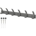 Porte - manteau mural, crochet de salle de bain, avec 6 crochets, gris bronze