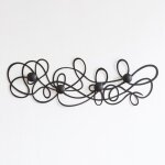 Arti e mestieri - porte - manteau mural doodle 77x25 cm en fer noir avec boutons - design moderne aux ...